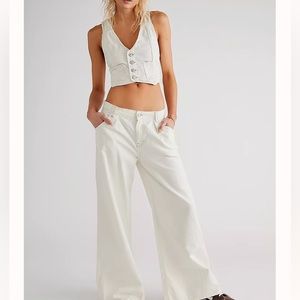 Free people Rider Denim Vest Suit
